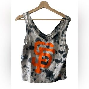 Victoria's Secret Giants Black and Orange Tie-Dye Tank Top Size small